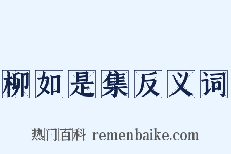 柳如是集反义词是什么意思的图片